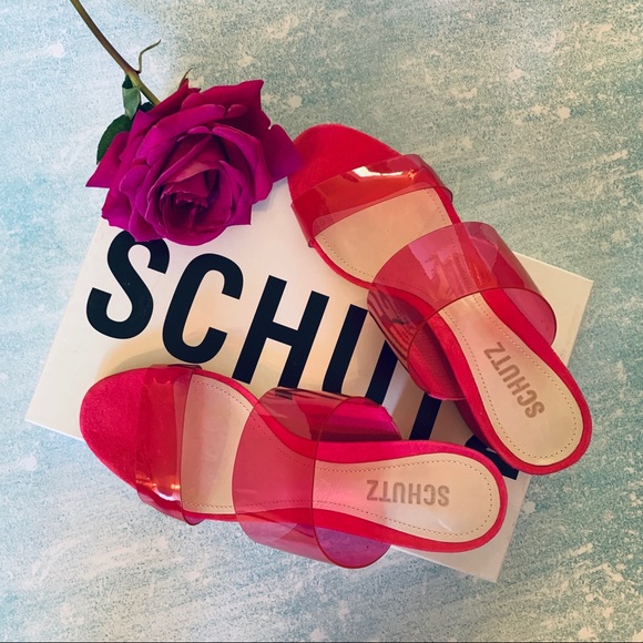 SCHUTZ NWT Chunky Heel Sandal Vinyl Straps - Picture 3 of 11